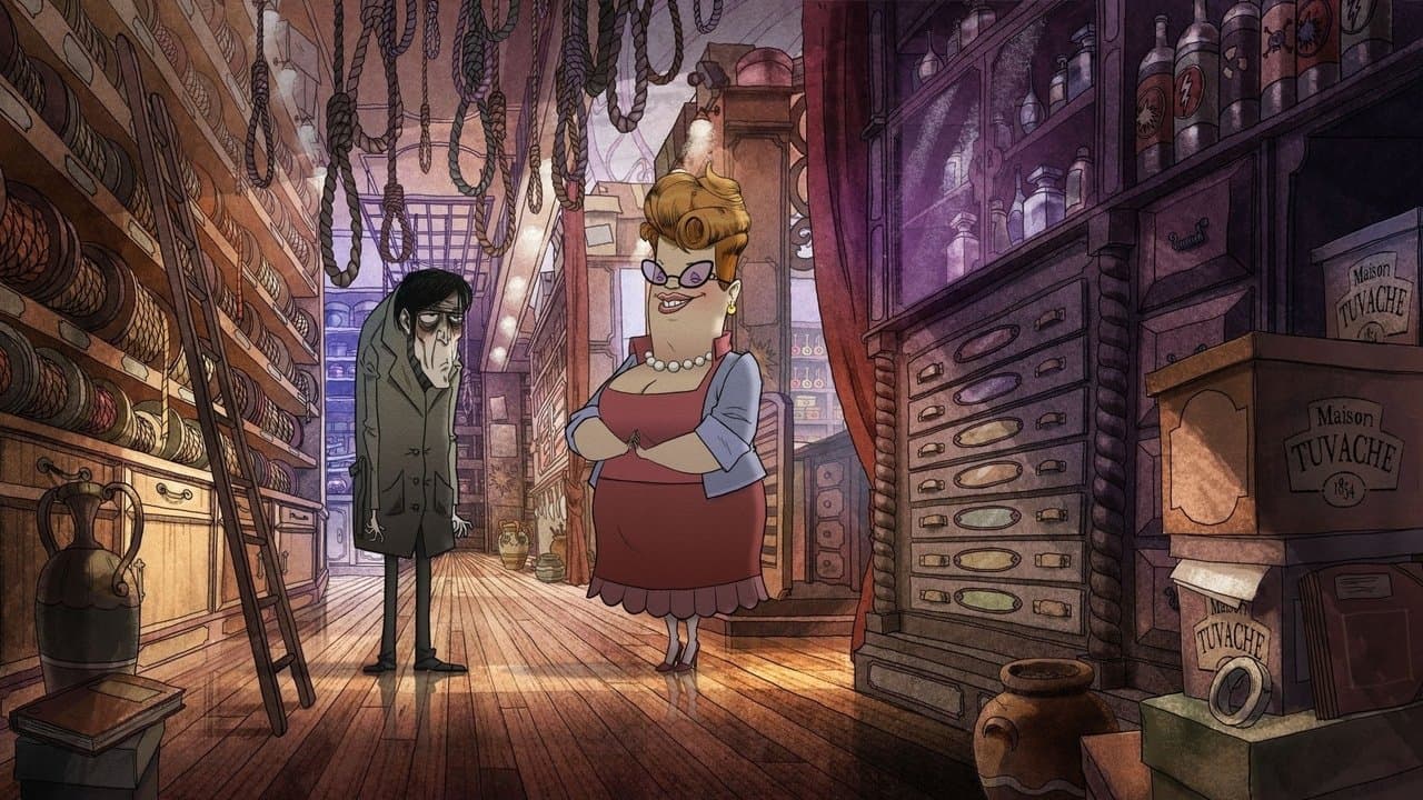 Le Magasin des suicides backdrop